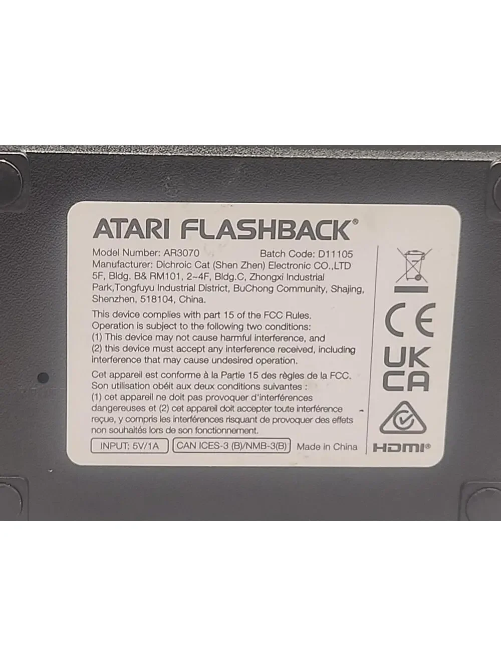 Atari Flashback with One Controller Model AR3070
